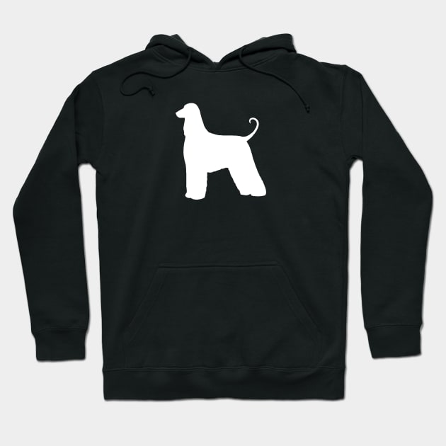 Afghan Hound White Silhouette Hoodie by Coffee Squirrel